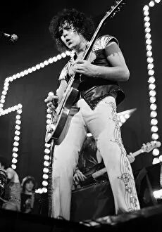 Images Dated 1st February 1974: Marc Bolan pop singer on stage at Glasgow Apollo 1974