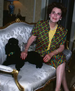 Margaret Duchess of Argyll with pet poodle September 1986 Margaret Duchess of Argyll with pet poodle September 1986