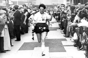 Margaret Grierson of Blakelaw wins her heat in the pre-Pancake Day race held in Newcastle Margaret Grierson of Blakelaw wins her heat in the pre-Pancake Day race held in Newcastle