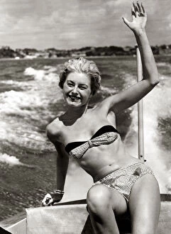 Images Dated 21st October 2004: Margaret Loraine Daily Mirror Clothing Fashion Show 1959 Beach seaside bikini