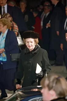 Images Dated 10th March 1997: Margaret Thatcher attending the photographer Terence Donovans memorial service at St