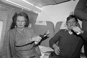 Margaret Thatcher British Prime Minister - December 1984 relaxes at an impromptu