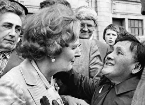 00047 Gallery: Margaret Thatcher chats to Sonia Lai during a visit to Newcastle