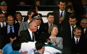 Margaret Thatcher & Ernie Walker in crowd May 1988 Margaret Thatcher & Ernie Walker in crowd May 1988