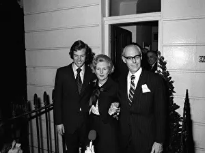 Margaret Thatcher Feb 1975 wins Conservative Leadership Election with Husband Denis Thatcher and son Mark Thatcher 21 Margaret Thatcher Feb 1975 wins Conservative Leadership Election with Husband Denis