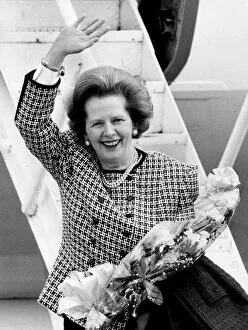 Margaret Thatcher at Gatwick Airport - May 1987