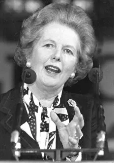 Margaret Thatcher giving speech - February 1987