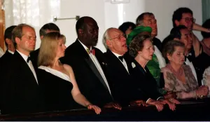 Margaret Thatcher and husband Denis in Hong Kong on board Royal Yacht Britania with Margaret Thatcher and husband Denis in Hong Kong on board Royal Yacht Britania with