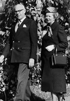 Margaret Thatcher and husband Denis leaving Chequers - October 1984 Margaret Thatcher and husband Denis leaving Chequers - October 1984