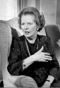 Margaret Thatcher at interviewed at 10 Downing Street - April 1987 Margaret Thatcher at interviewed at 10 Downing Street - April 1987