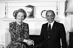 Margaret Thatcher with King Hassan of Morocco at Downing Street - 16 / 07 / 1987