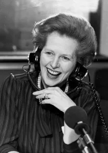 Margaret Thatcher laughing during radio interview - May 1983 Margaret Thatcher laughing during radio interview - May 1983