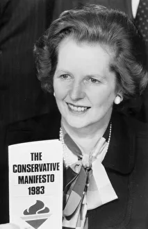 MARGARET THATCHER LAUNCHES THE CONSERVATIVE PARTY MANIFESTO FOR THE 1983 GENERAL ELECTION MARGARET THATCHER LAUNCHES THE CONSERVATIVE PARTY MANIFESTO FOR THE 1983 GENERAL ELECTION
