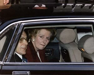 Margaret Thatcher leaves Number 10 Downing Street for the last time after she was