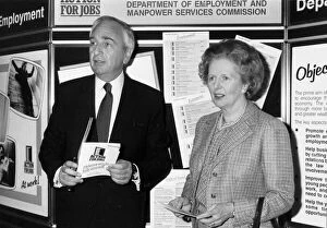 Margaret Thatcher and Lord Young at promotion event - March 1987