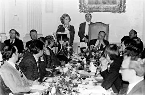 Images Dated 7th February 1978: Margaret Thatcher at a Luncheon - February 1978 attends the Orion Bank Luncheon in
