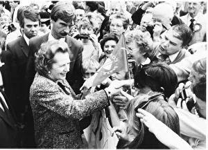 Margaret Thatcher meets her adoring public during a visit to Newton Abbot in 27th May Margaret Thatcher meets her adoring public during a visit to Newton Abbot in 27th May