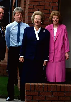 Margaret Thatcher outside Howdens factory Glasgow 1987 Margaret Thatcher outside Howdens factory Glasgow 1987