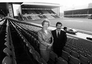 Rangers Collection: Margaret Thatcher PM with Graeme Souness, Glasgow Rangers football team manager