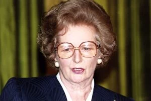 Images Dated 22nd August 1990: Margaret Thatcher Prime Minister wearing glasses 1990