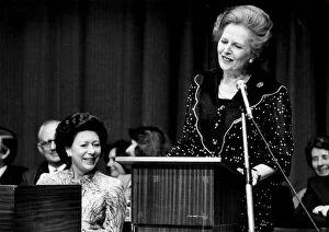 Images Dated 1st May 1984: Margaret Thatcher and Princess Margaret at NSPCC meeting - May 1984