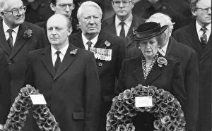 Margaret Thatcher at Remembrance Day Memorial Service with Neil Kinnock Margaret Thatcher at Remembrance Day Memorial Service with Neil Kinnock