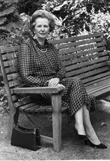 MARGARET THATCHER SITS IN THE GARDEN OF 10 DOWNING STREET - 1ST AUGUST 1984 MARGARET THATCHER SITS IN THE GARDEN OF 10 DOWNING STREET - 1ST AUGUST 1984