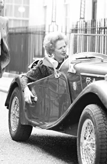 Images Dated 28th April 1987: Margaret Thatcher sitting in a Morgan Sportscar - 28 / 04 / 1987