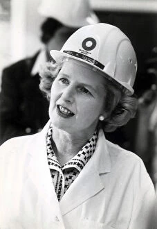 Margaret Thatcher on a visit to the Blue Circle Cement plant at Nortfleet