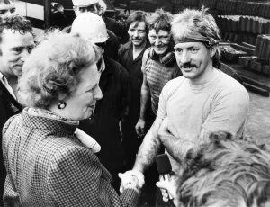 00047 Gallery: Margaret Thatcher visits Darlington and Simpson Rolling Mill meeting John Liddle