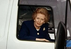 Images Dated 7th September 1989: Margaret Thatcher visits the Volvo Truck plant in Irvine, North Ayrshire