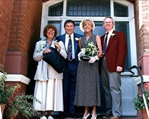 Images Dated 18th July 1993: Mark Eden with wife and actress Sue Nicholls from Coronation Street on her wedding day