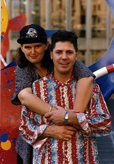 Images Dated 7th August 1990: Mark Little Actor TV Presenter with wife Kathy A©Mirrorpix