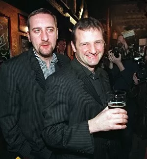 Images Dated 23rd January 1997: Mark Radcliffe Radio 1 DJ on right who is to replace Chris Evans on the Breakfast Show