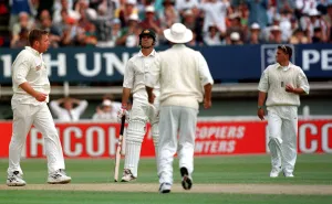 Mark Taylor the Australian cricketer caught and bowled out by England' Mark Taylor the Australian cricketer caught and bowled out by England'