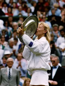 Martina Navratilova after winning her ninth Wimbledon Championship Martina Navratilova after winning her ninth Wimbledon Championship