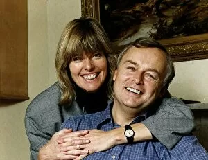 Images Dated 1st July 1993: Martyn Lewis with wife at home Newscaster / TV Presenter