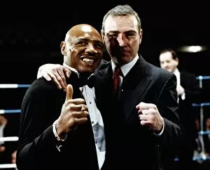 Marvin Hagler Boxer with boxer Alan Minter with thumbs up