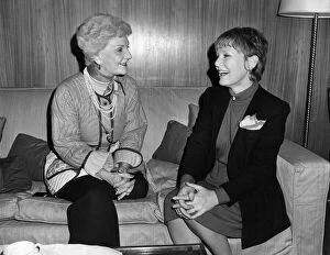 Mary Martin (short blonde hair) with Petula Clark at the Berkeley Hotel