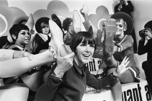 Boots And Shoes Gallery: Mary Quant, British fashion designer after her boots and shoes fashion show at