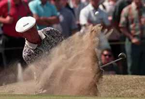 Images Dated 19th July 1996: Mason Golfer gets out of the bunker on his second attempton the 17th during the second