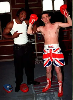 Images Dated 24th July 1997: Matthew Wright Mirror Journalist with Lennox Lewis 1997 WBC World Heavy Weight