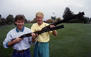 Maurice Johnston & Ally McCoist with shotguns August 1989 Maurice Johnston & Ally McCoist with shotguns August 1989