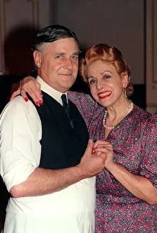 Max Gillies Actor standing in for actor Gorden Kaye 1990 with Carmen Silvera in Max Gillies Actor standing in for actor Gorden Kaye 1990 with Carmen Silvera in