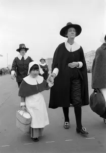 Mayflower May 1970 - Women and children dressed as pilgrims Mayflower May 1970 - Women and children dressed as pilgrims
