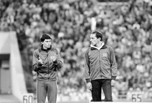 Medal ceremony after final of Men's 800 metres at the 1980 Summer Olympics in Moscow Medal ceremony after final of Men's 800 metres at the 1980 Summer Olympics in Moscow