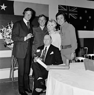Images Dated 22nd June 1971: Media Mogul Lew Grade holds the Queens Award for Industry trophy won by ATV