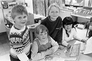 Images Dated 12th June 1985: These four Meltham County Primary School children are part of a larger group studying