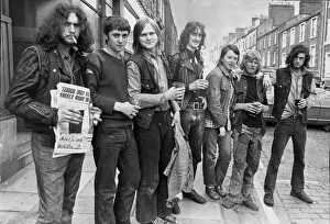 Members of the blue angels gang outside court after a hearing August 1973 Members of the blue angels gang outside court after a hearing August 1973