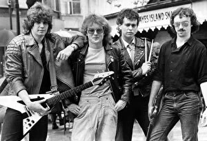 Images Dated 13th July 1983: Members of Ceffyl Pren, the Cardiff based welsh language rock group. 13th July 1983